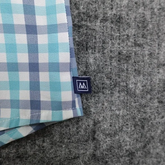 Mizzen+Main Shirt Mens Medium Plaid Leeward Trim Fit Button Down Summer Casual‎ - Picture 4 of 9